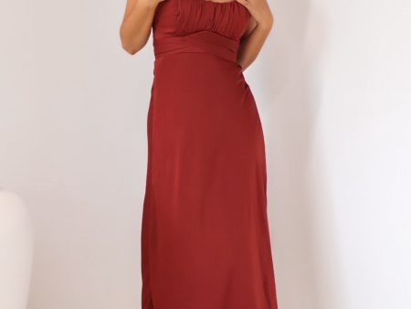 Acacia Midi Dress - Rust Sale