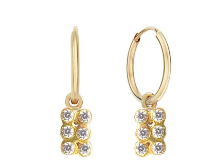 Disco Diamond Rectangle Huggy Hoops Fashion