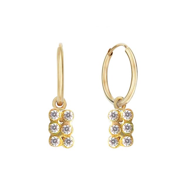 Disco Diamond Rectangle Huggy Hoops Fashion