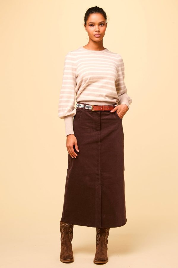 Mallory Corduroy Skirt | Chocolate Hot on Sale