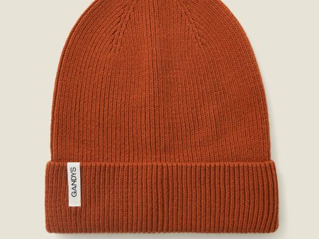 Burnt Orange Organic Cotton Beanie on Sale