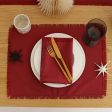 Burgundy Cotton Napkins (Set of 2) Cheap