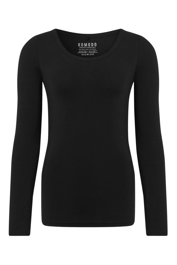 DARCEY Top - GOTS Organic Cotton Black Discount