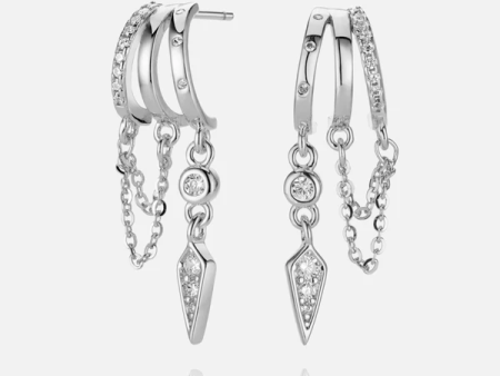 Palma Spike Charm Earring - Silver For Sale