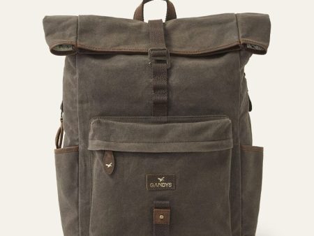 Chestnut Sri Lanka Waxed Cotton Backpack For Sale