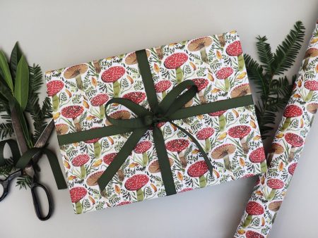 MUSHROOM CHRISTMAS WRAPPING PAPER For Discount