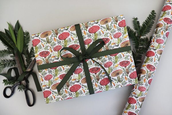 MUSHROOM CHRISTMAS WRAPPING PAPER For Discount