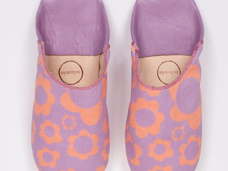 Margot Floral Babouche Slippers, Lilac Sale