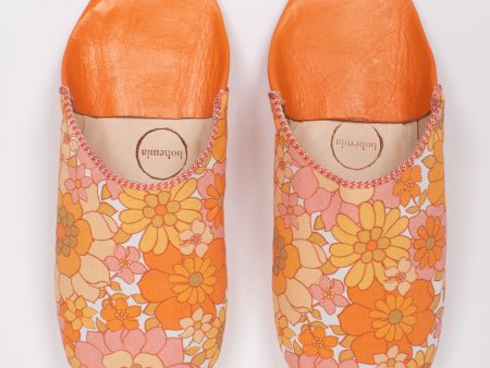 Margot Floral Babouche Slippers, Tangerine Online