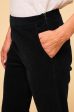 Juliette Cotton Stretch Velvet Trouser | Black Hot on Sale