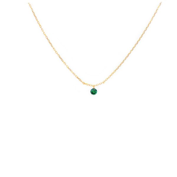 Rising Star Emerald Solitaire Necklace For Discount