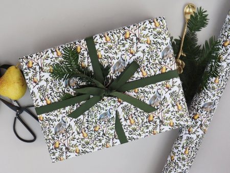 PARTRIDGE CHRISTMAS WRAPPING PAPER on Sale