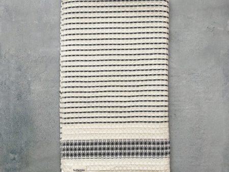 Milos Check Hammam Towel, Charcoal Supply