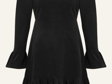 Victoria Mini Stretch Corduroy Dress | Black For Discount