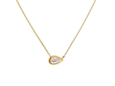 Cassiopeia Pear Diamond Necklace On The Chain on Sale