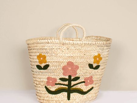 Hand Embroidered Market Basket, Posy Fashion