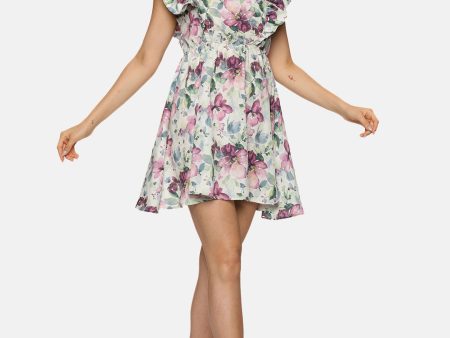 IS.U Floral Multicolor Back Tie-Up Mini Dress Cheap