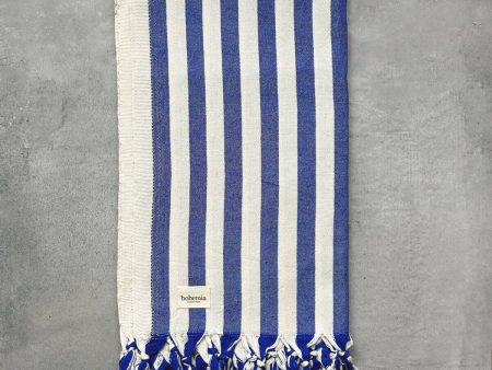 Brighton Stripe Hammam Towel, Blue For Cheap