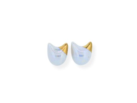 Pearlish Blue Cat Studs Golden Ear Online Sale