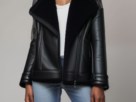 Oversized Recycled Vegan Shearling Aviator Jacket Hot on Sale