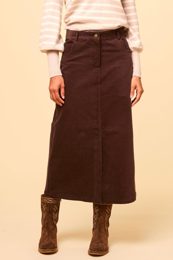 Mallory Corduroy Skirt | Chocolate Hot on Sale