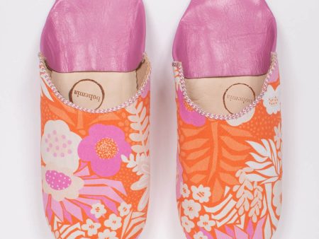 Margot Floral Babouche Slippers, Fuchsia Online Sale