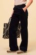 Juliette Cotton Stretch Velvet Trouser | Black Hot on Sale