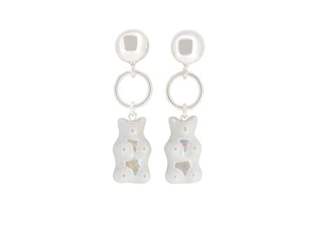 Pearl White Sterling Silver Gummy Bear Earrings For Discount