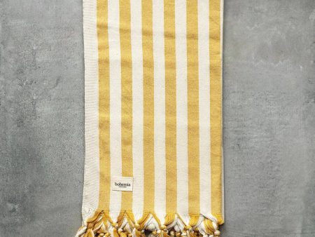 Brighton Stripe Hammam Towel, Mustard For Discount