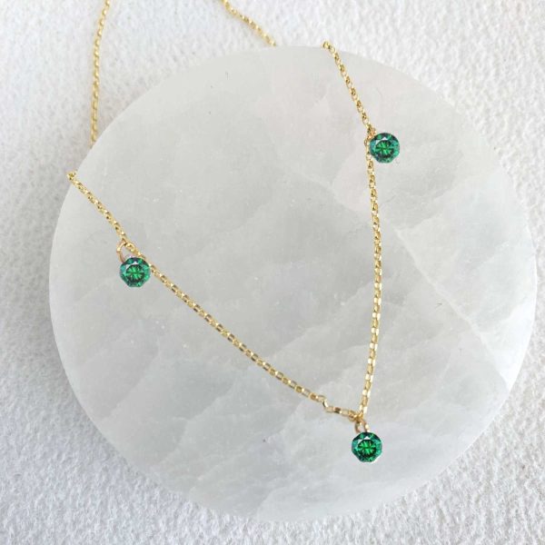 Rising Star Emerald Solitaire Necklace For Discount