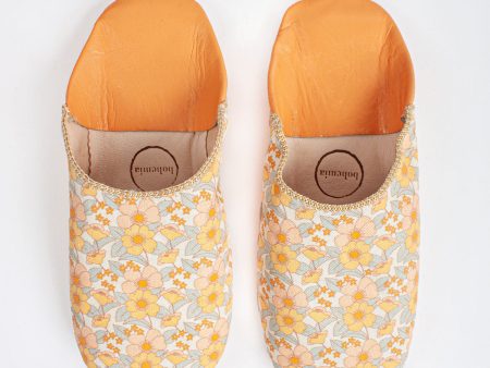 Margot Floral Babouche Slippers, Honey on Sale