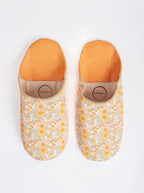 Margot Floral Babouche Slippers, Honey on Sale