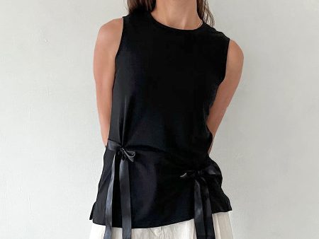 Blossom Bow Black Tank Top Sale