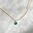 Rising Star Emerald Solitaire Necklace For Discount