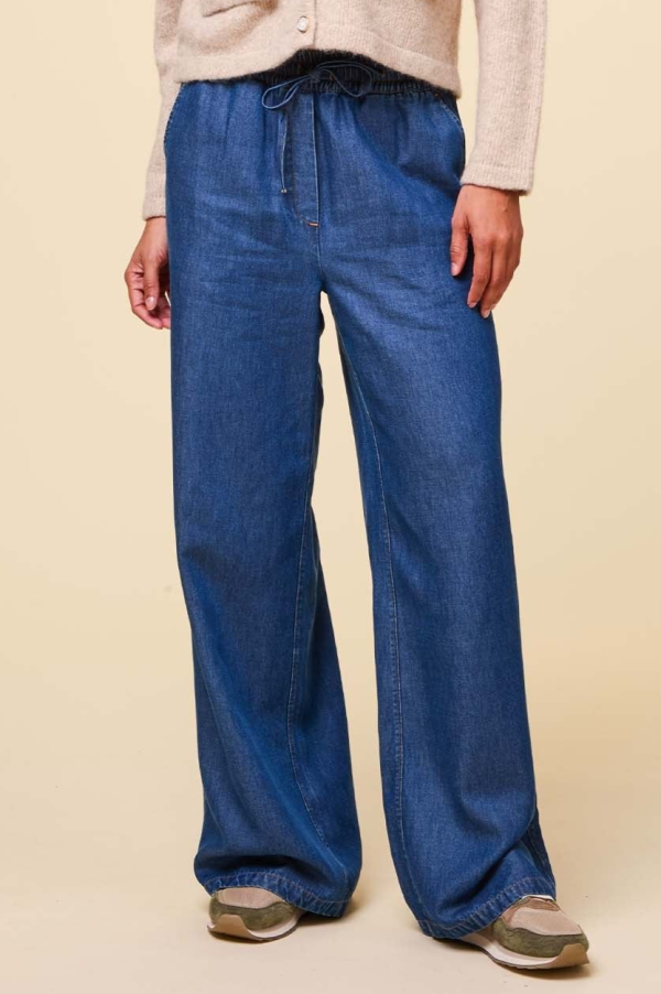 Juliana Drawstring Trouser | Chambray Blue For Discount