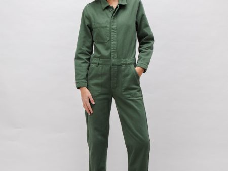 Cotton Twill Boiler Suit Green Hot on Sale