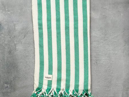 Brighton Stripe Hammam Towel, Green Cheap