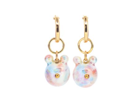 Pearly Bear Hoop Earrings For Discount