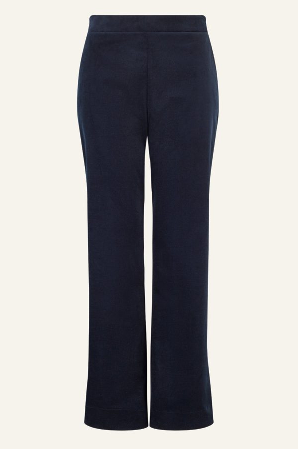 Juliette Cotton Stretch Velvet Trouser | Black Hot on Sale