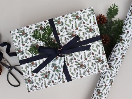 PINE CONE SPRUCE CHRISTMAS WRAPPING PAPER Online Sale