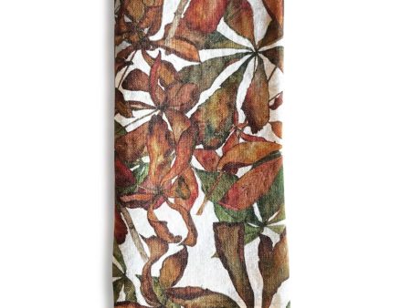 Autumn Leaves Horse Chestnut Linen Napkin Hot on Sale