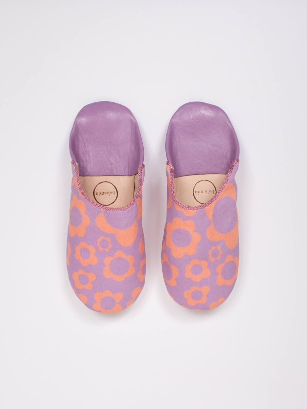 Margot Floral Babouche Slippers, Lilac Sale