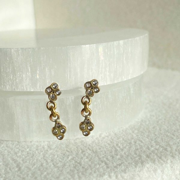 Disco Mini Cube Double Drop Earrings For Discount