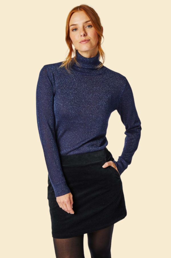 Sapphire Cotton Stretch Velvet Mini Skirt | Black Online Hot Sale