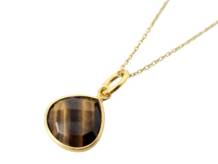 18ct Gold Plated Tiger s Eye Protection Crystal Necklace Sale