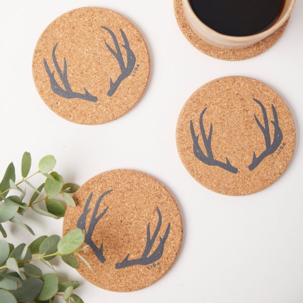 Cork Coaster Antler Discount