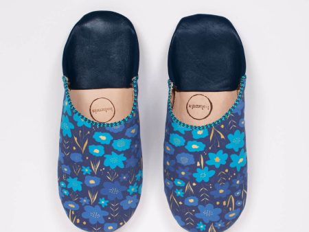 Margot Floral Babouche Slippers, Indigo Supply