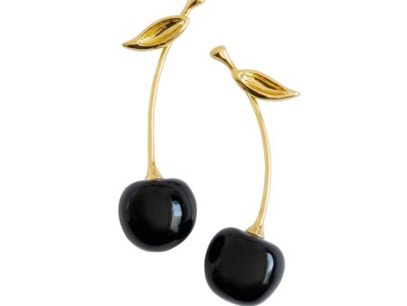 Porcelain Black Cherry Earrings Discount