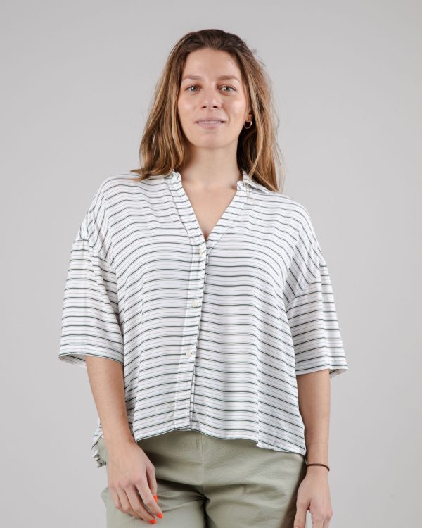 Mix Oversize Cropped Blouse Kale Discount