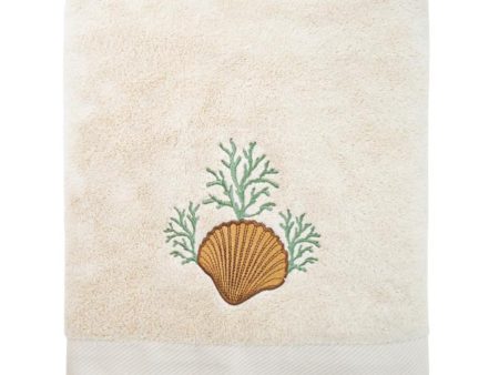 Seashell Embroidery Bath Towel on Sale